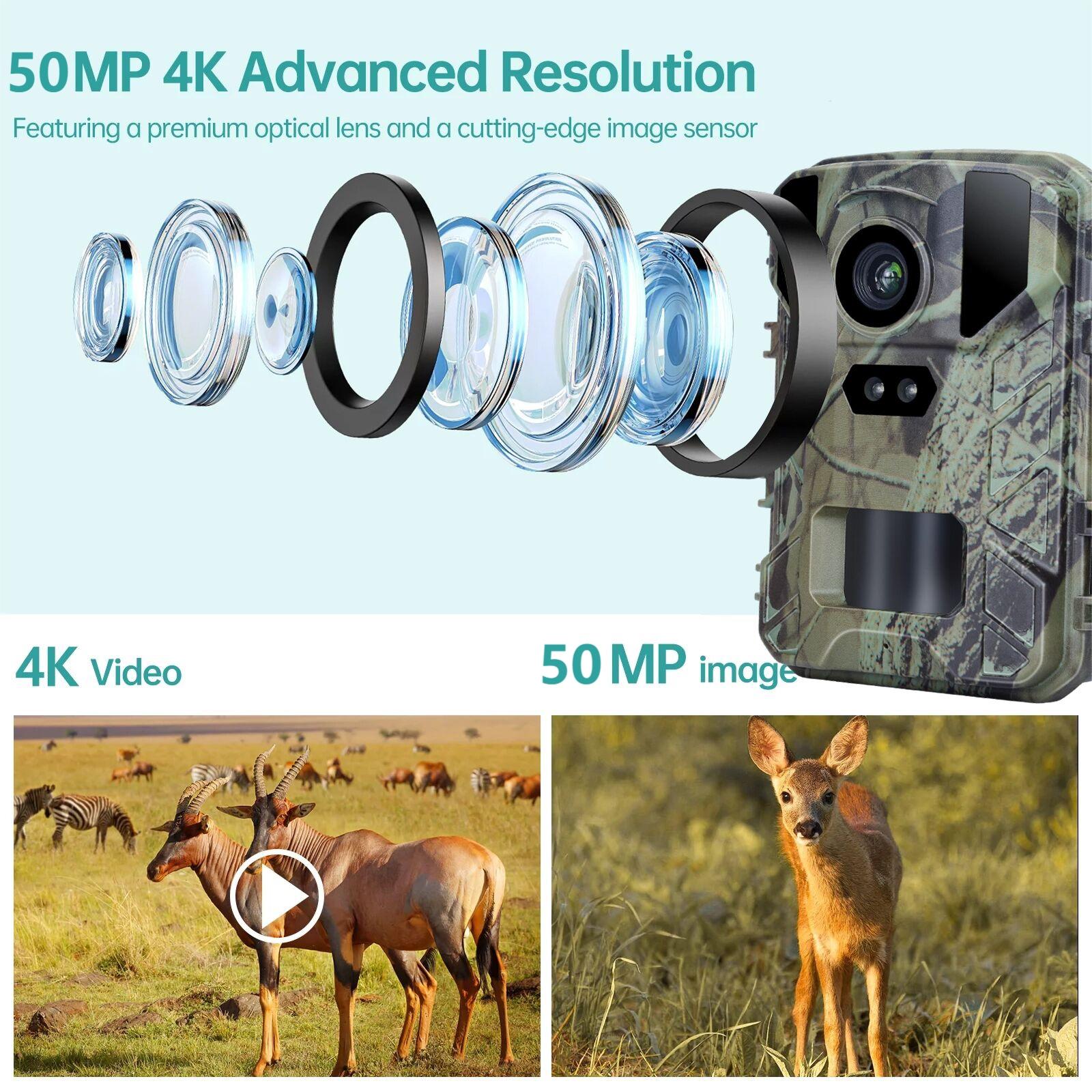 NNEIDS 50Mp / 4K Mini Wildlife Hunting Camera With Night Vision