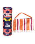2-in-1 Hammam Towel Bag Coral Coast Orange & Fuchsia – Recycled Cotton-0
