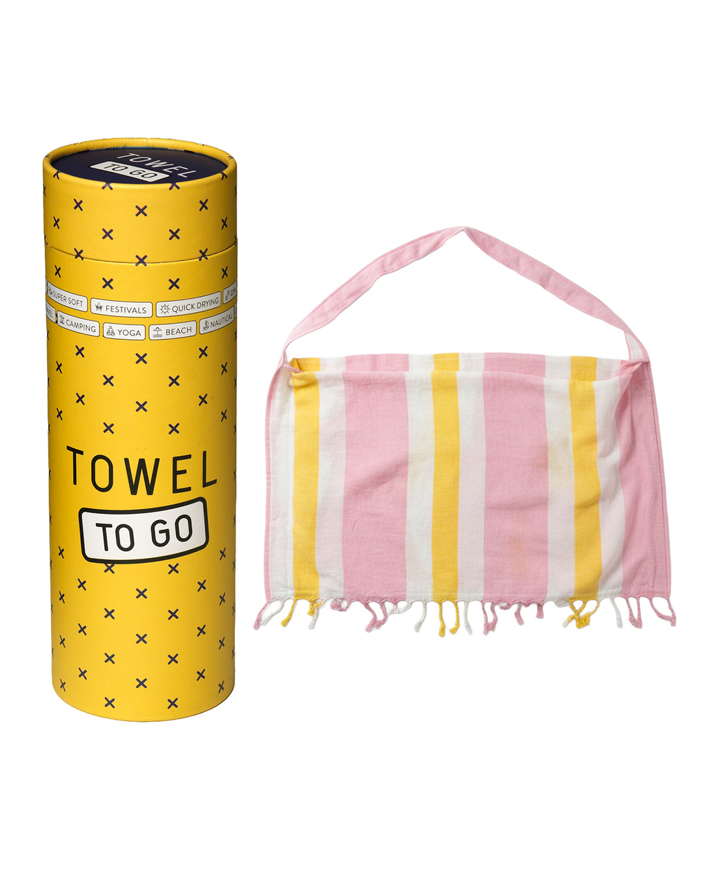 2-in-1 Hammam Towel Bag Coral Coast Rose & Sunset – Recycled Cotton-0