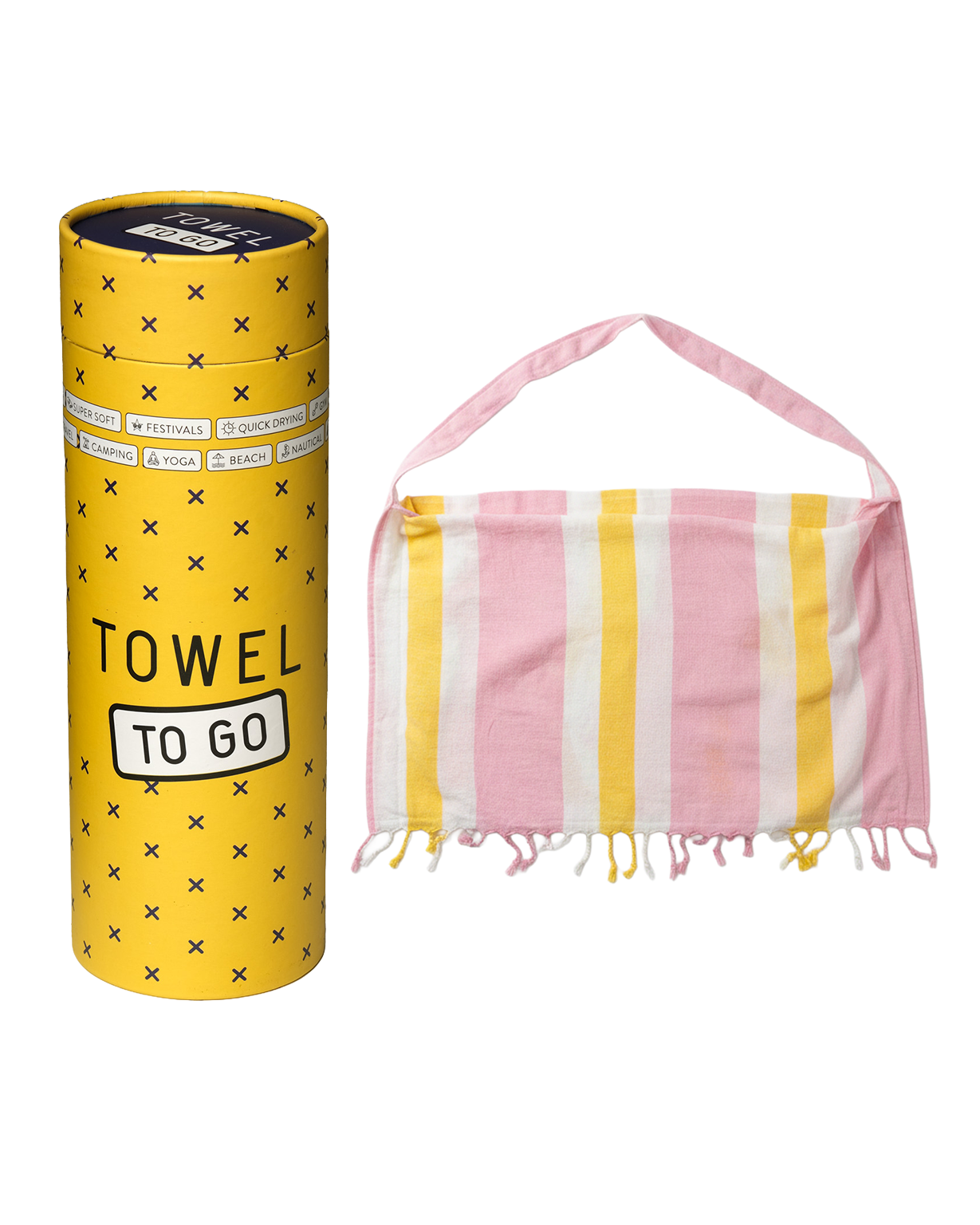 2-in-1 Hammam Towel Bag Coral Coast Rose & Sunset – Recycled Cotton-0