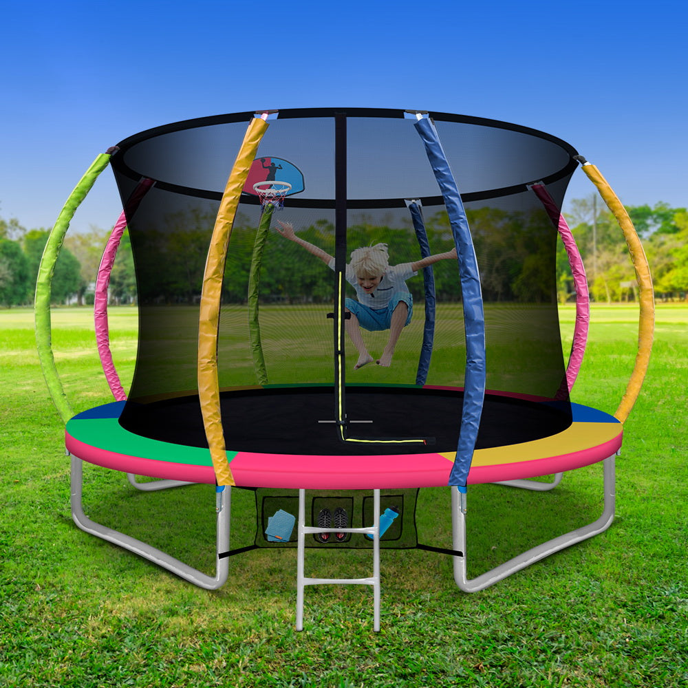 Everfit 10FT Trampoline for Kids w/ Ladder Enclosure Safety Net Rebounder Colors-0
