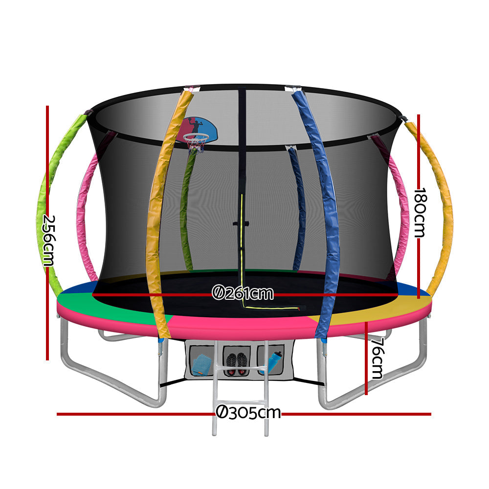 Everfit 10FT Trampoline for Kids w/ Ladder Enclosure Safety Net Rebounder Colors-1