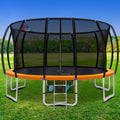 Everfit 16FT Trampoline for Kids w/ Ladder Enclosure Safety Net Rebounder Orange-0