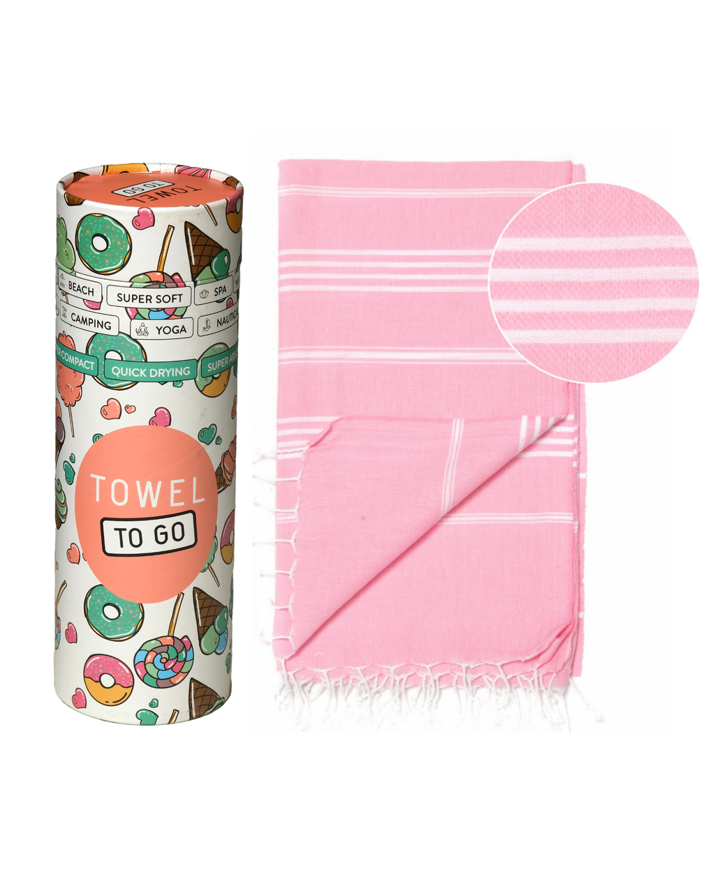 Ipanema Kids Hammam Turkish Towel with Recycled Gift Box, Pink-3