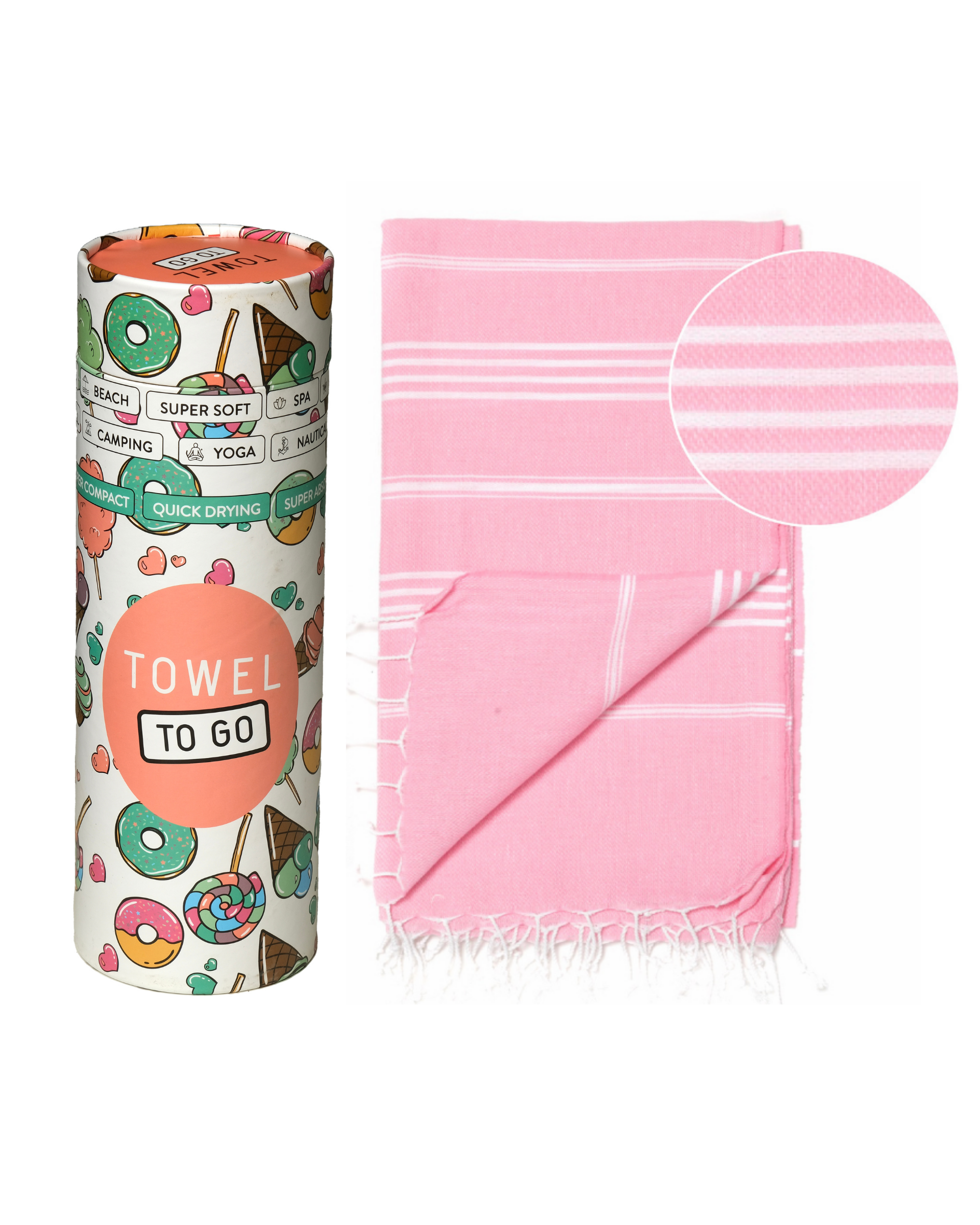 Ipanema Kids Hammam Turkish Towel with Recycled Gift Box, Pink-3