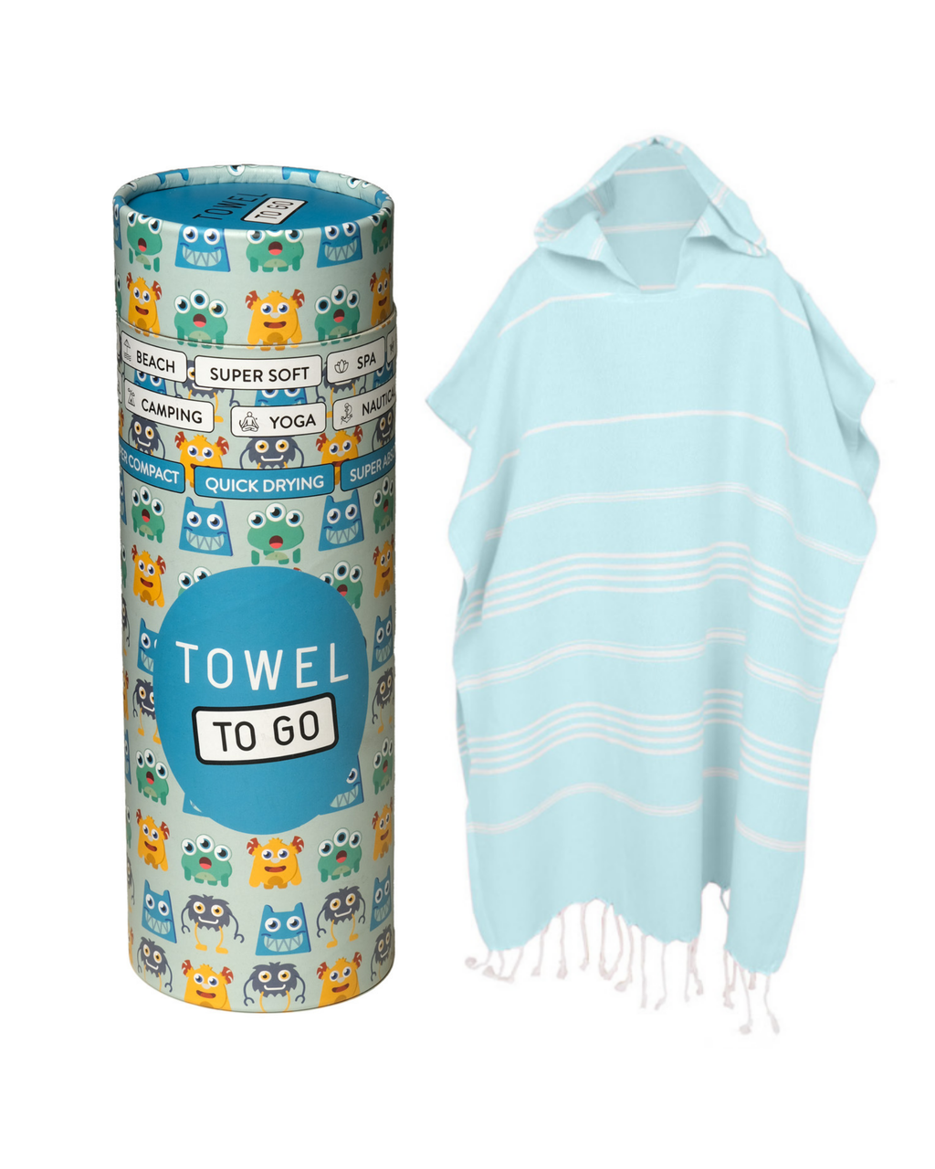 Ipanema Kids Poncho Towel with Recycled Gift Box, Mint-1