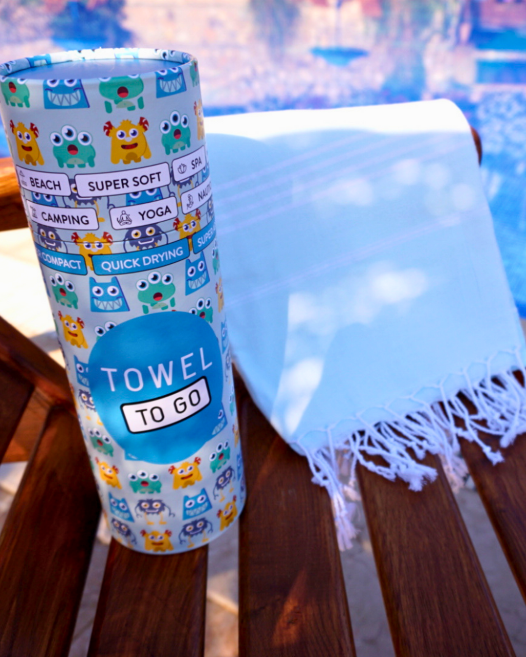 Ipanema Kids Poncho Towel with Recycled Gift Box, Mint-3