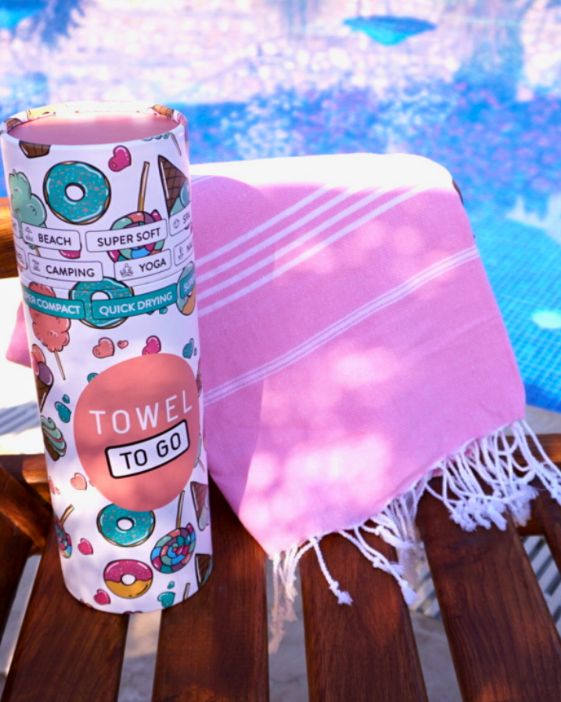 Ipanema Kids Poncho Towel with Recycled Gift Box, Pink-3