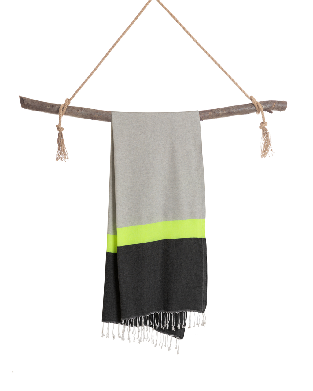 Quick-Dry Cotton Towel – Lightweight Beach & Travel Towel – Grey & Charcoal – Recycled Cotton Neon-3