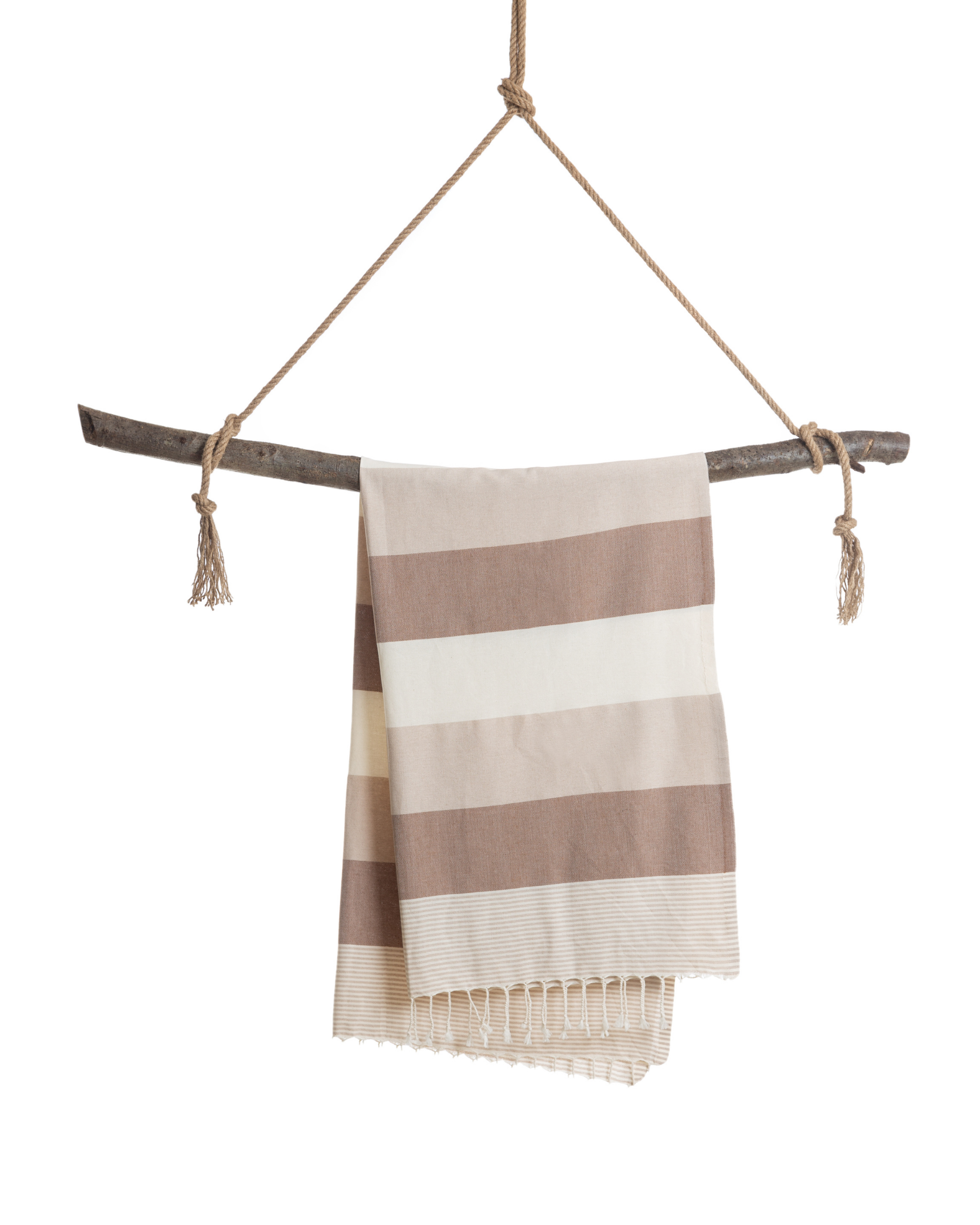 Quick-Dry Cotton Towel – Lightweight Beach & Travel Towel – Beige & Brown – Palermo-2