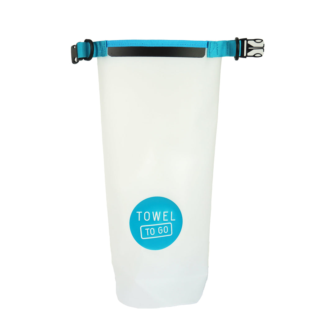 Towel to Go Roll N Go Bag – Waterproof & Transparent Dry Bag, Blue (5 Liters)-4