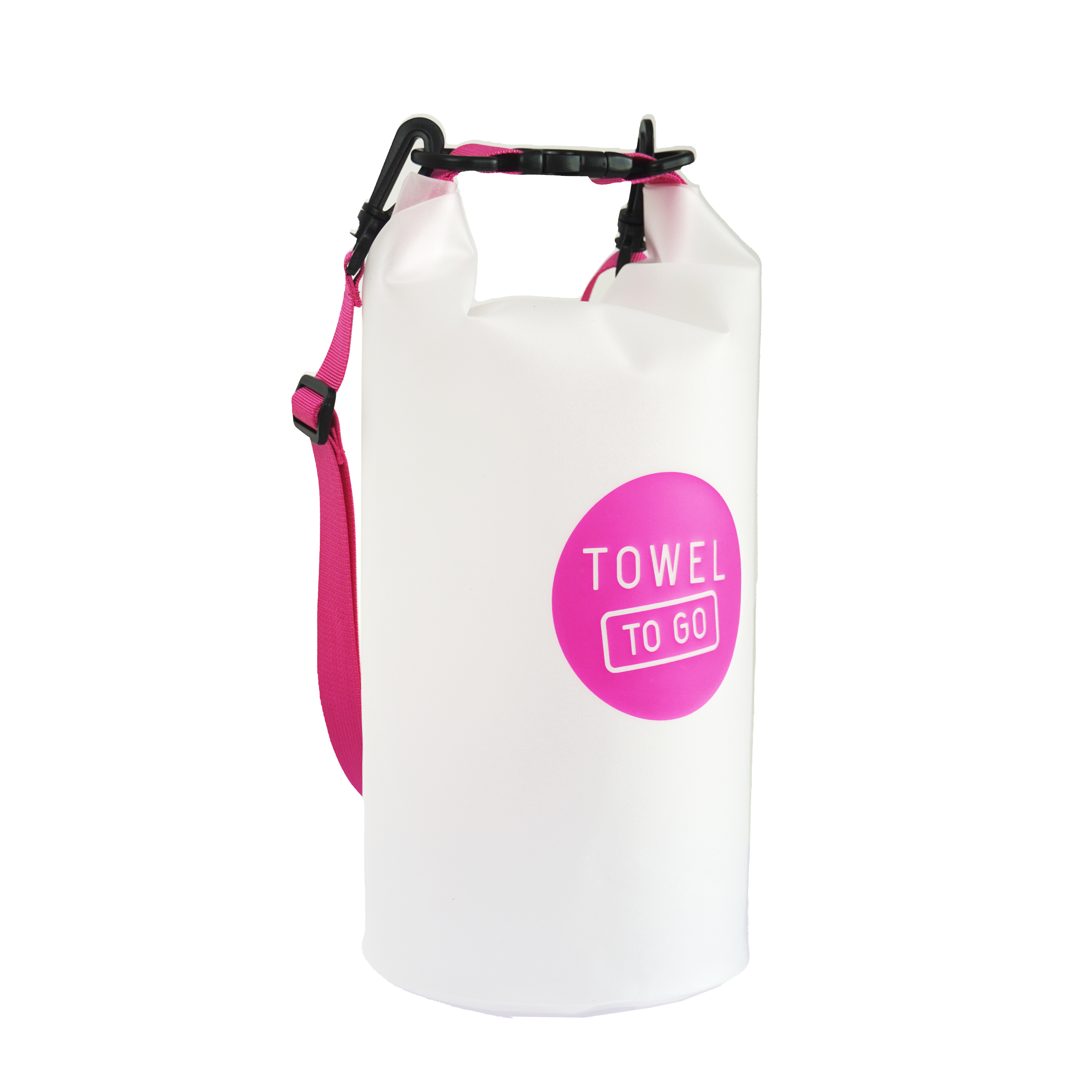 Towel to Go Roll N Go Bag – Waterproof & Transparent Dry Bag,  Pink (5 Liters)-1