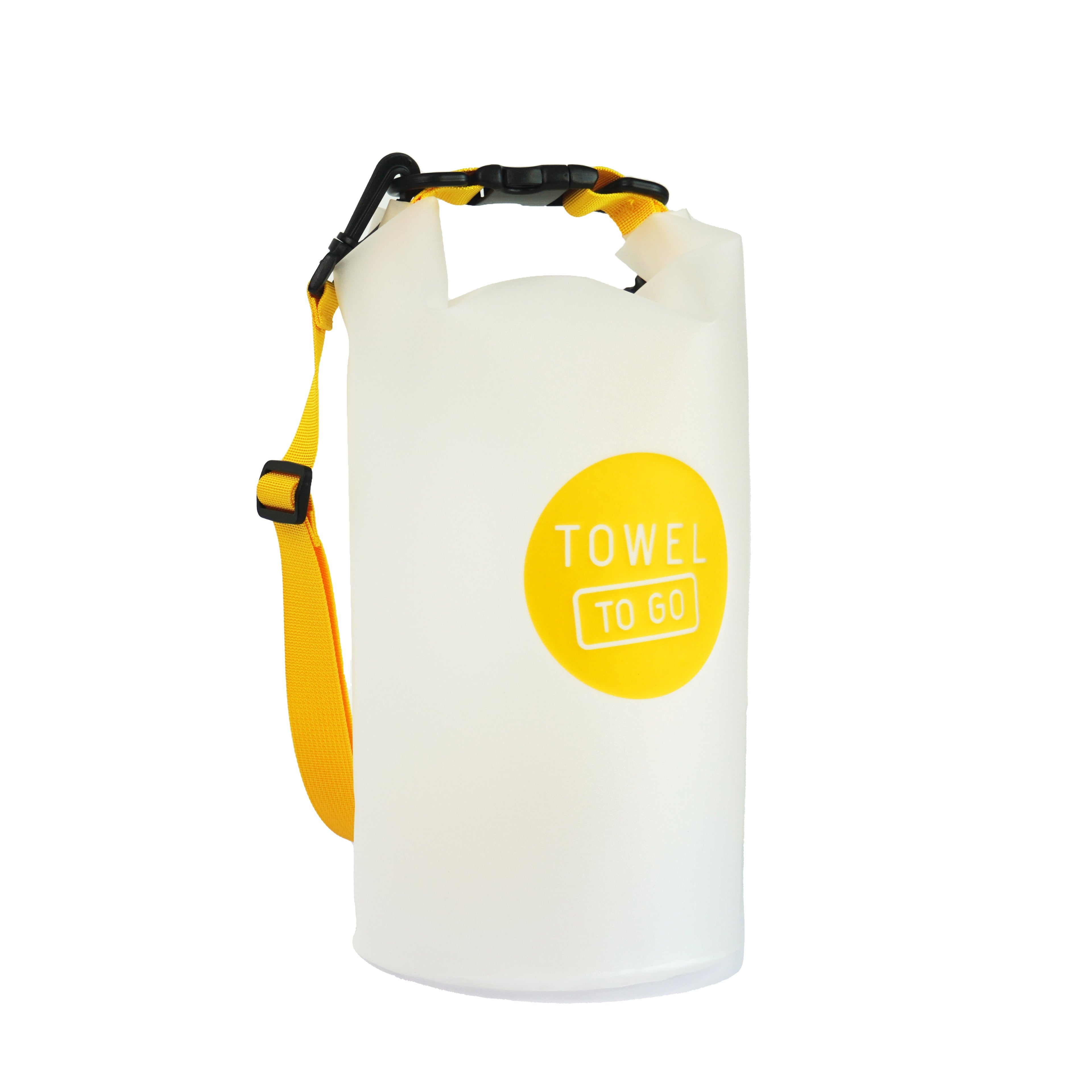 Towel to Go Roll N Go Bag – Waterproof & Transparent Dry Bag, Yellow (5 Liters)-2