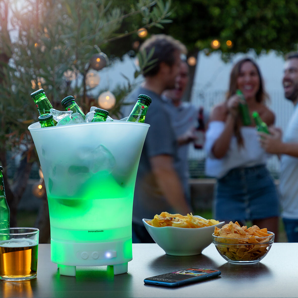 LED bucket with rechargeable speaker Sonice InnovaGoods-13