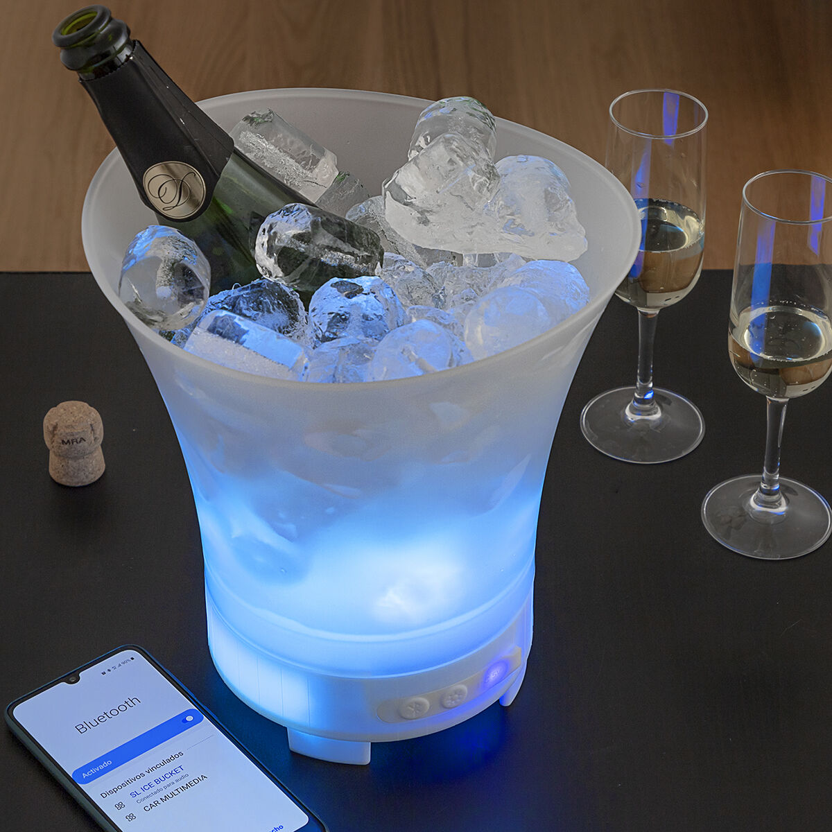 LED bucket with rechargeable speaker Sonice InnovaGoods-12