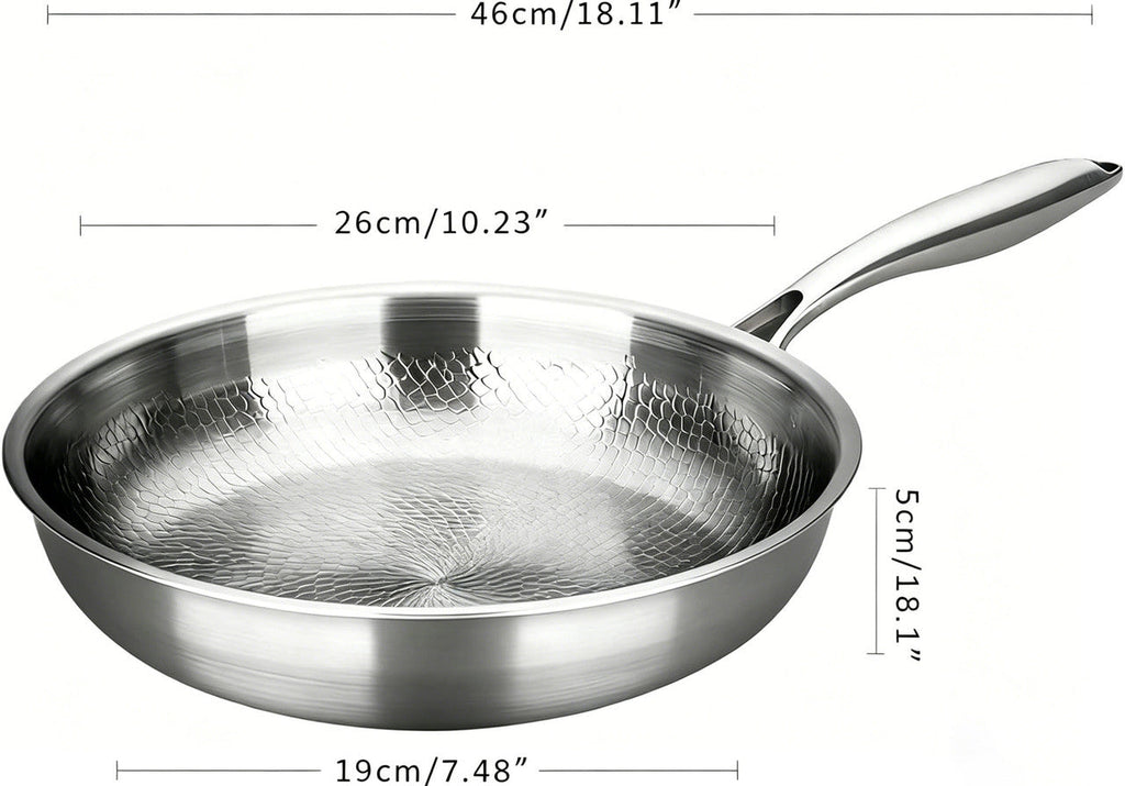Titanium Pan,100% Non-toxic Titanium Pan,Non Stick Chemical-Free,Extreme Heat-Resistant & Lasts a Lifetime,Non-Stick Skillet for Home Use, Induction Cooktops And Gas Stoves for Omelettes Steaks 26cm-1