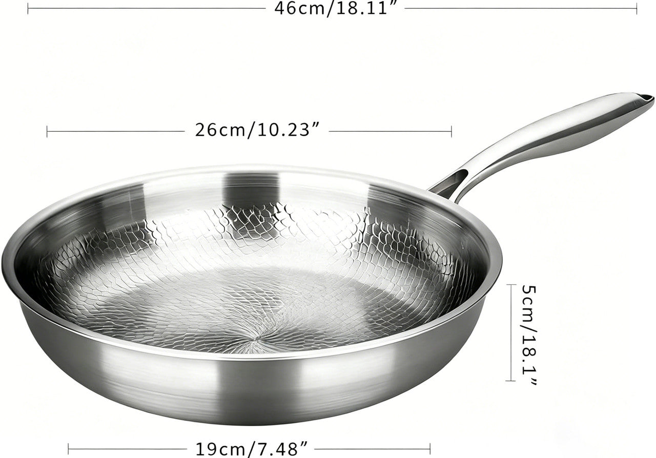 Titanium Pan,100% Non-toxic Titanium Pan,Non Stick Chemical-Free,Extreme Heat-Resistant & Lasts a Lifetime,Non-Stick Skillet for Home Use, Induction Cooktops And Gas Stoves for Omelettes Steaks 26cm-1