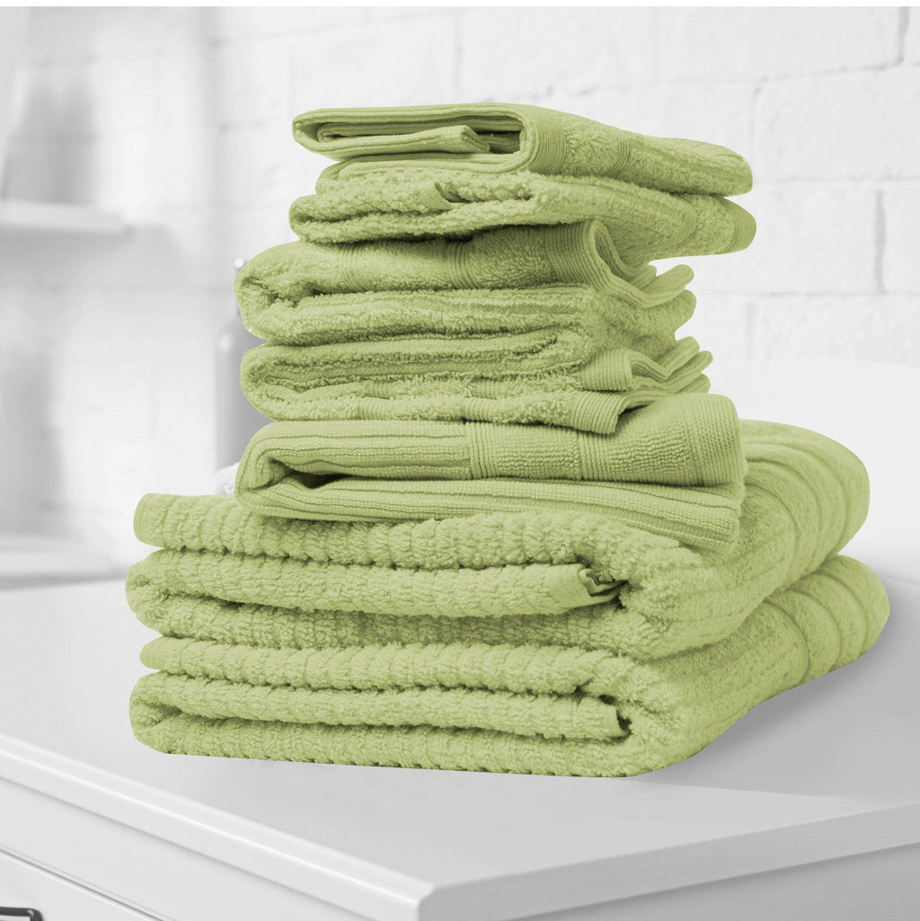 Royal Comfort Eden Egyptian Cotton 600GSM 8 Piece Luxury Bath Towels Set - Spearmint-1
