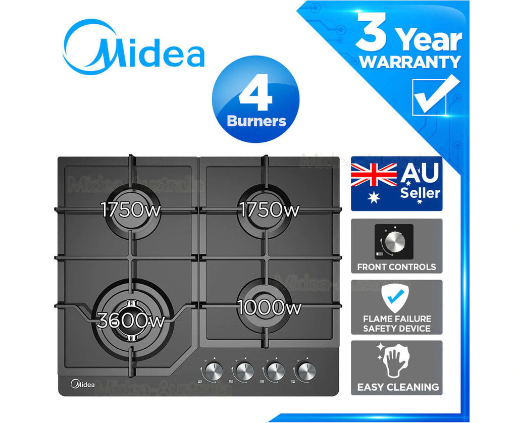 NNEDSZ Gas Glass Cooktop 60cm Black
