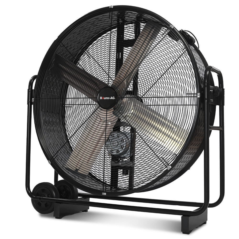 BAUMR-AG 42" 1067mm 660W Industrial Mobile Floor Drum Fan, Belt Drive, Tilting, Large, Commercial,  Heavy-duty Frame, EESS Certified-0
