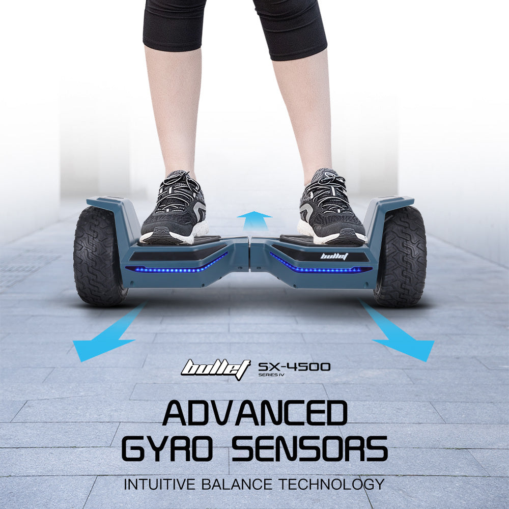 NNEDSZ Bullet SX-4500 Hoverboard Scooter, 8.5" Wheels, 700W Brushless, Superior Self Balancing System, UL Certified, LED Lights, Carry Bag, Navy Blue