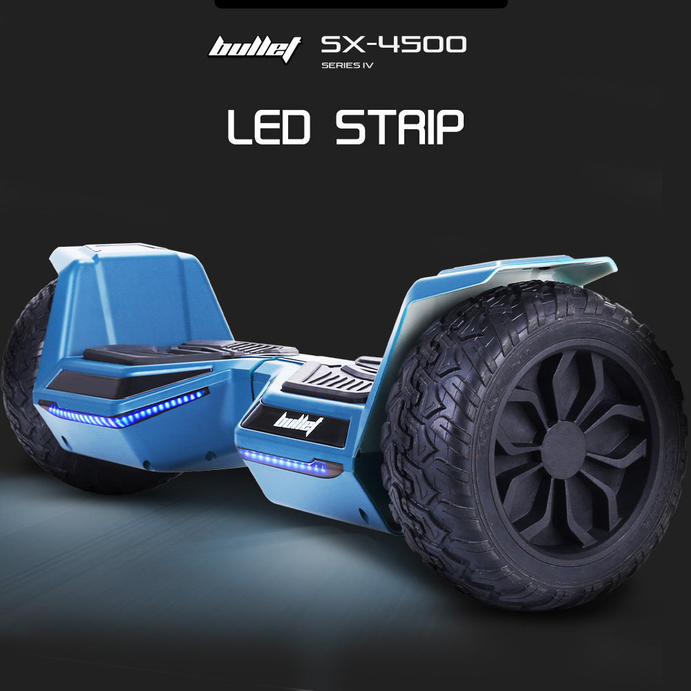 NNEDSZ Bullet SX-4500 Hoverboard Scooter, 8.5" Wheels, 700W Brushless, Superior Self Balancing System, UL Certified, LED Lights, Carry Bag, Navy Blue