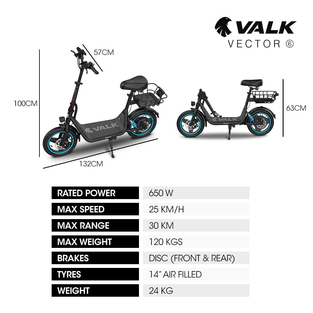NNEDSZ VALK Elektroroller mit Sitz, 30 km Reichweite, Scheibenbremsen, 14" Reifen, Motorisierter E-Scooter für Erwachsene, Jugendliche, Pendler