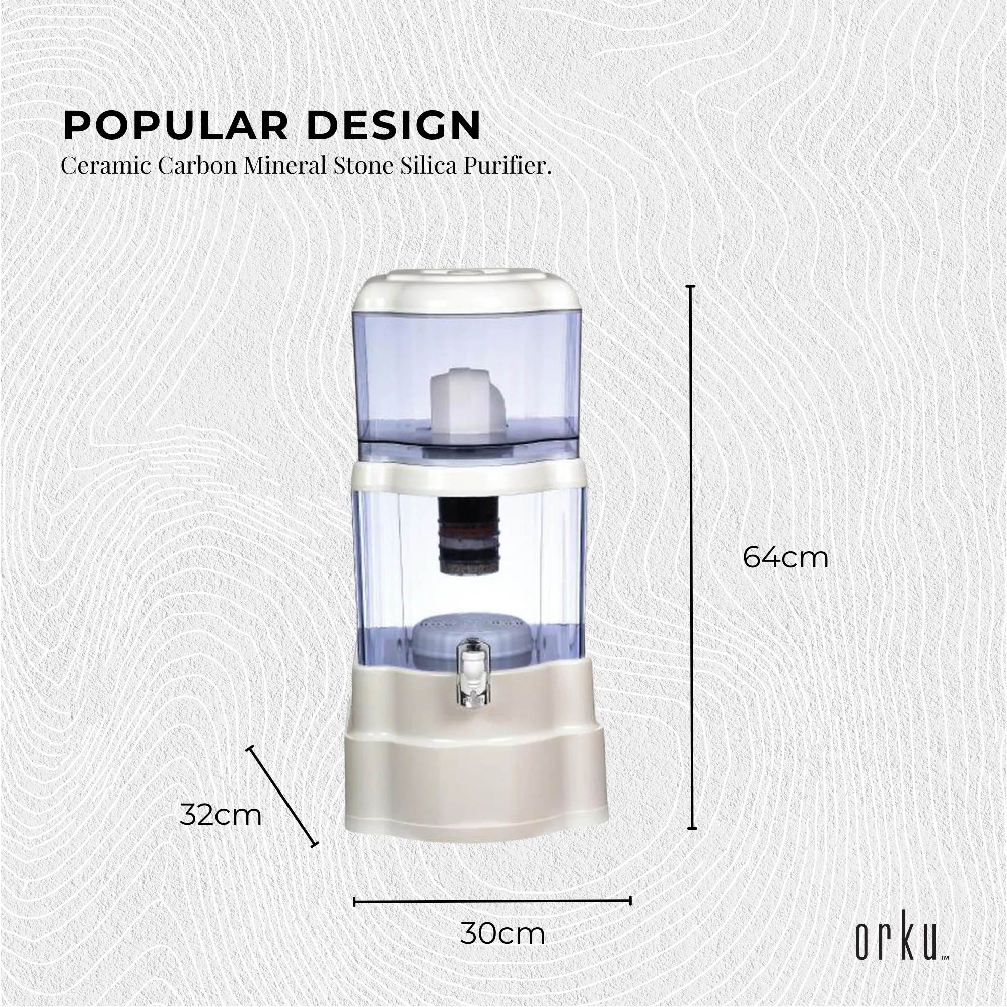 22L Benchtop 8 Stage Water Filter - Ceramic Carbon Mineral Stone Silica Purifier-2
