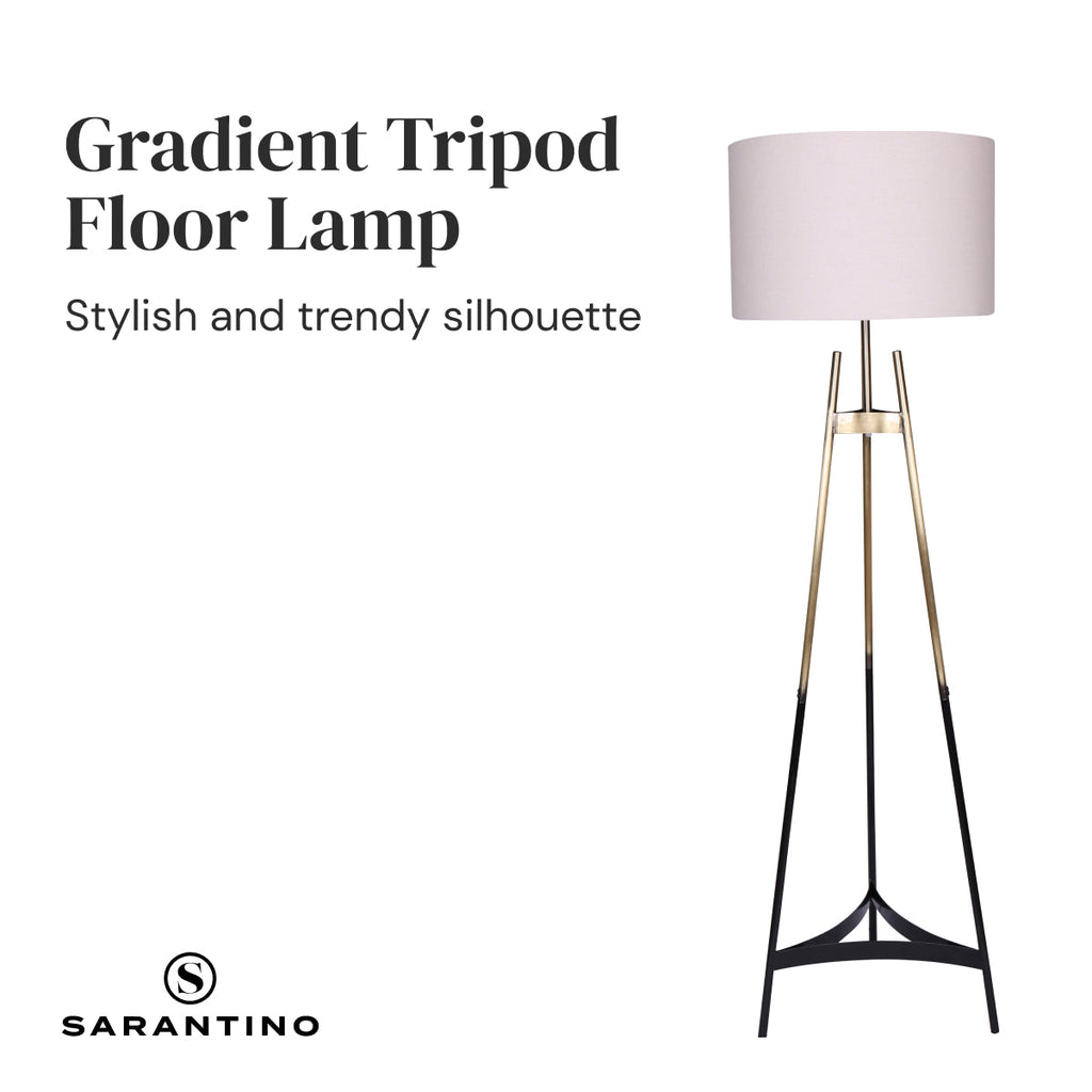NNEDSZ Sarantino Metal Tripod Electric Floor Lamp Gradient Finish