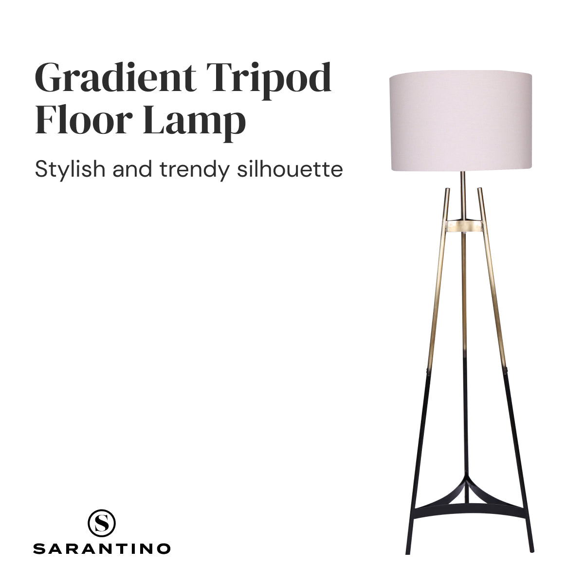 NNEDSZ Sarantino Metal Tripod Electric Floor Lamp Gradient Finish