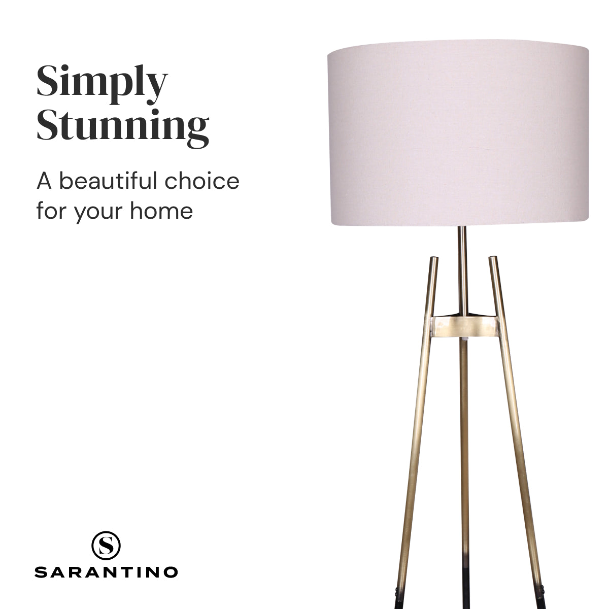 NNEDSZ Sarantino Metal Tripod Electric Floor Lamp Gradient Finish