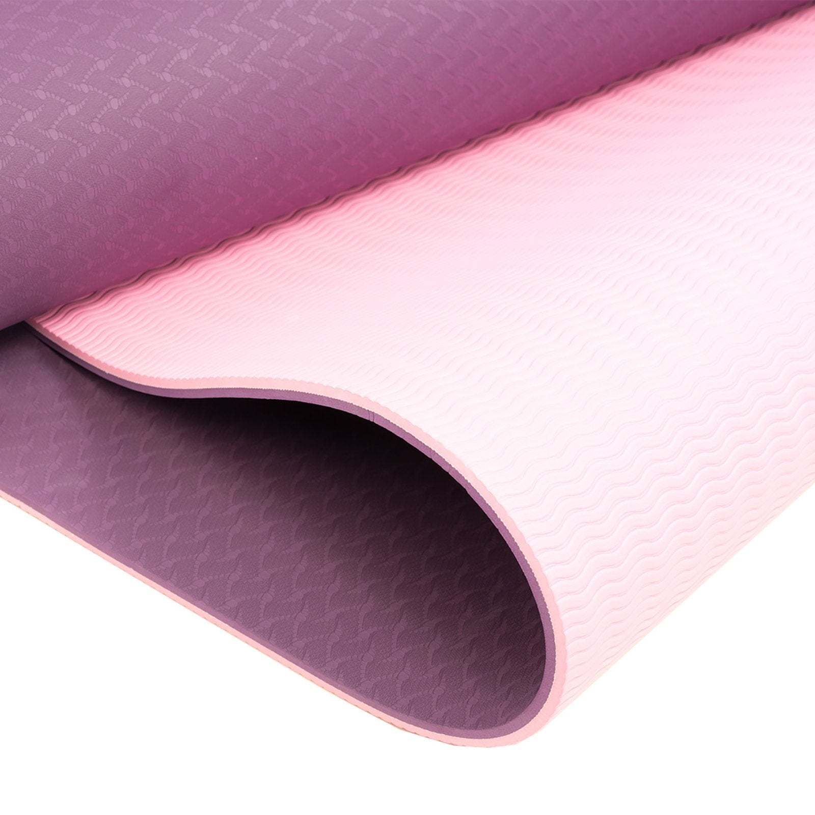 NNEDSZ Umweltfreundliche doppellagige 8-mm-Yogamatte | Lila | Rutschfeste Oberfläche und Tragegurt für ultimativen Komfort und Mobilität