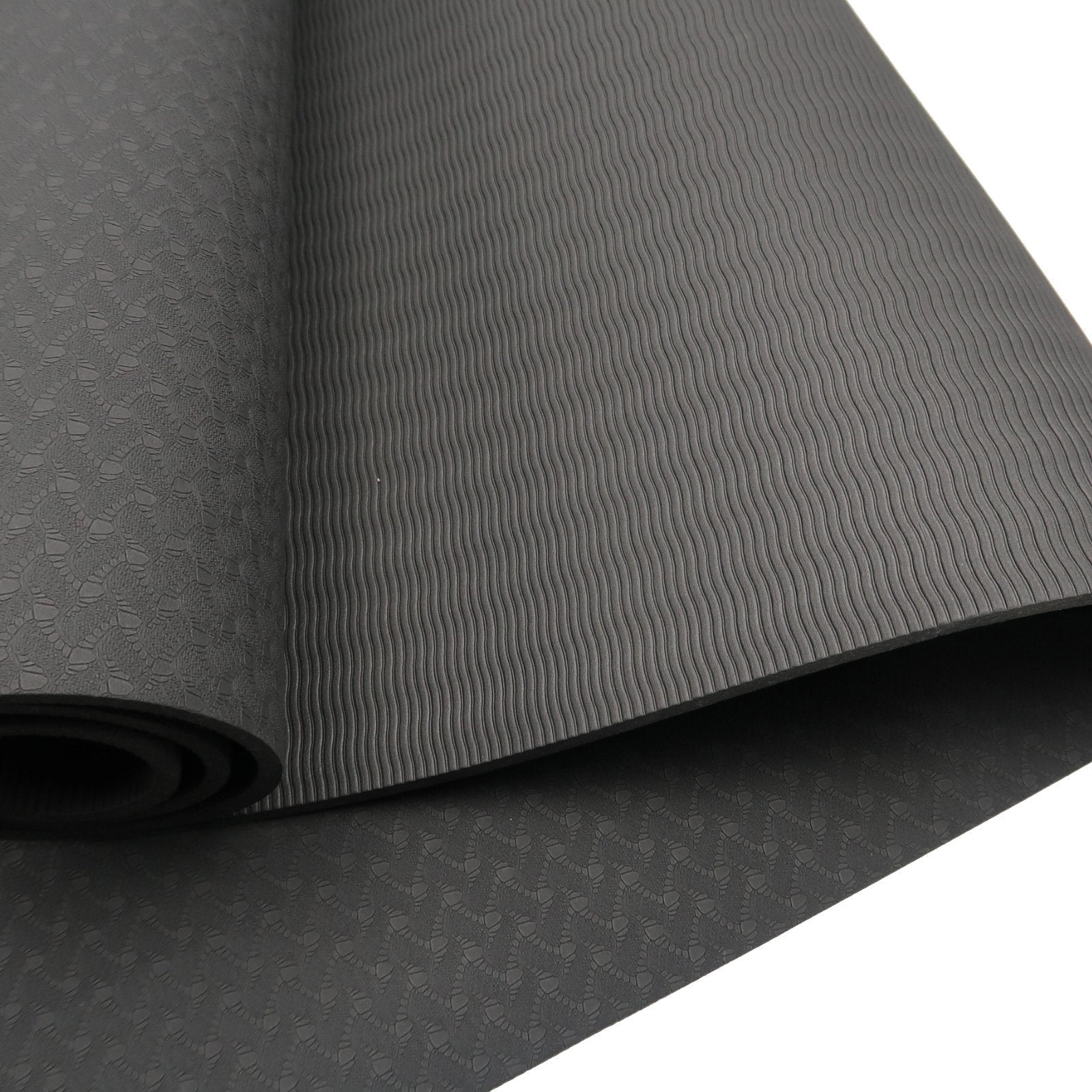 NNEDSZ Eco-friendly Dual Layer 6mm Yoga Mat | Midnight | Non-slip Surface And Carry Strap For Ultimate Comfort And Portability