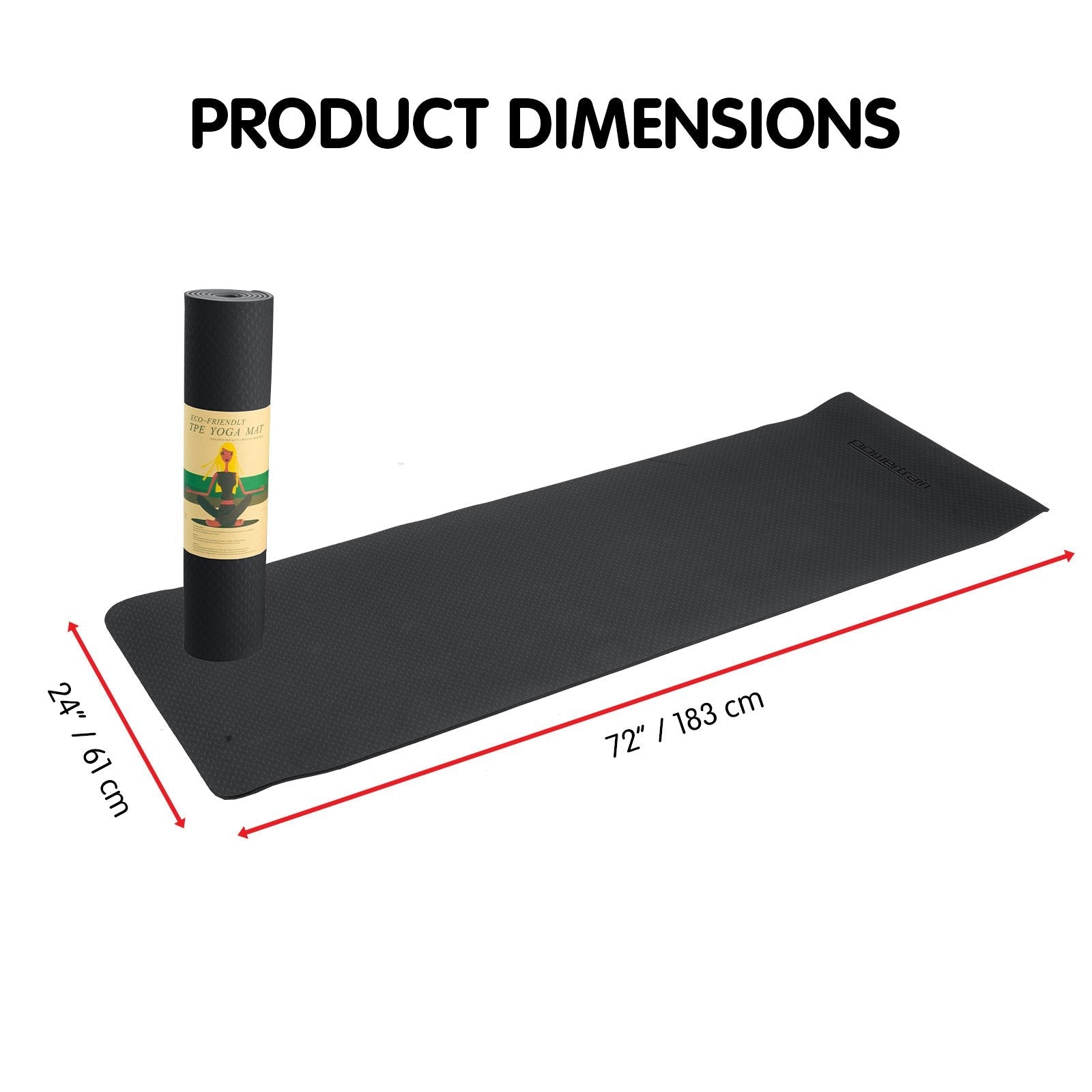 NNEDSZ Eco-friendly Dual Layer 6mm Yoga Mat | Midnight | Non-slip Surface And Carry Strap For Ultimate Comfort And Portability