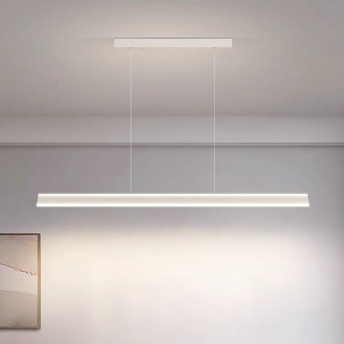 Modern Minimalist Trapezoid Pendant Light Adjustable LED Bar Light White-0