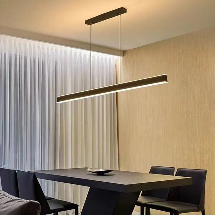 Modern Minimalist Trapezoid Pendant Light Adjustable LED Bar Light White-1