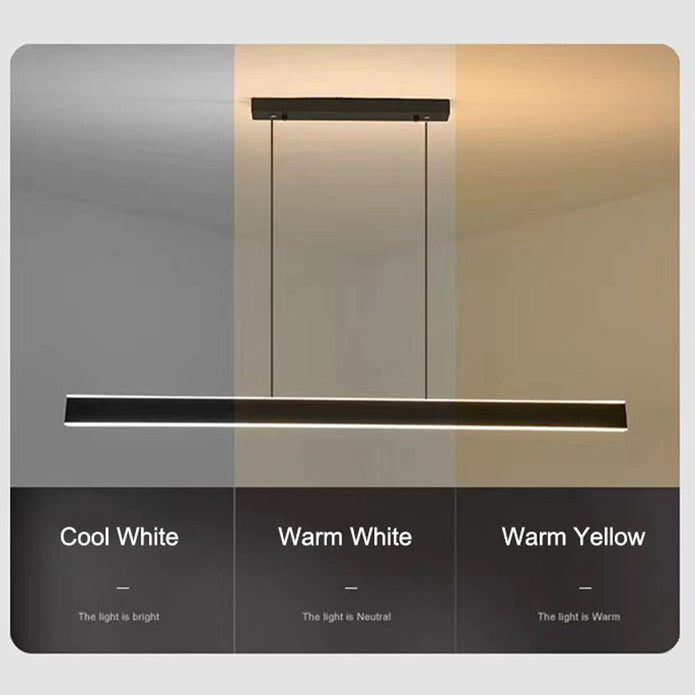 Modern Minimalist Trapezoid Pendant Light Adjustable LED Bar Light White-4