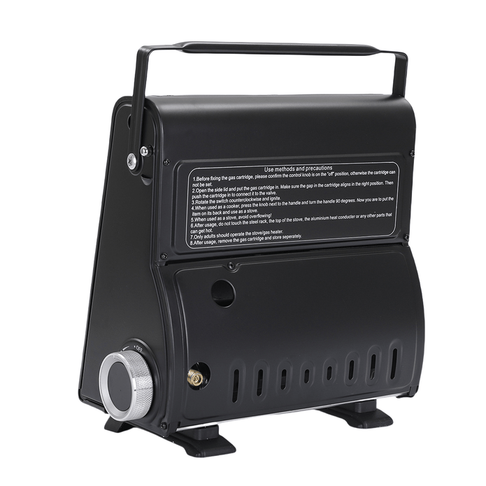 AMZ 1700W 2-in-1 Portable Outdoor Camping Butane Gas Heater Stove Steel Iron Aluminium Metal Manual Application for Travel