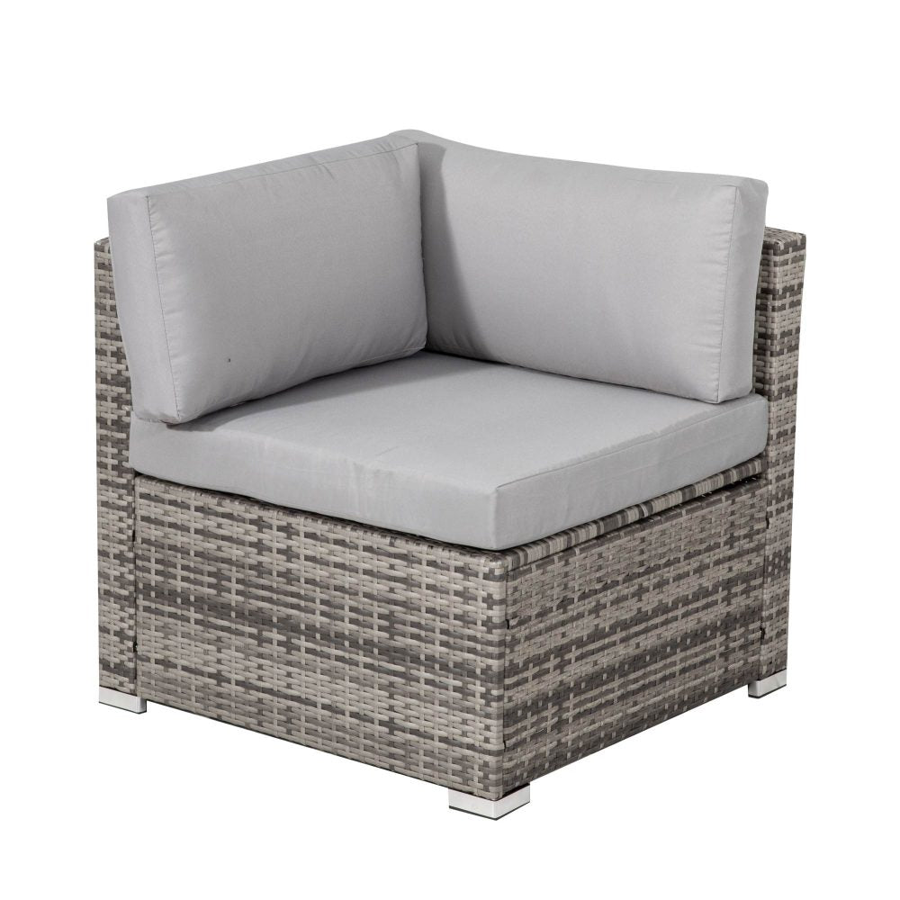 NNEDSZ 8PC Outdoor Dining Set Wicker Table &amp; Chairs-Grey