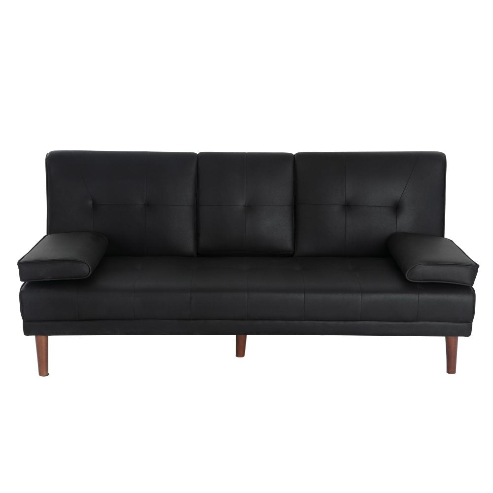 NNEDSZ 3 Seater Adjustable Sofa Bed With Cup Holder Black