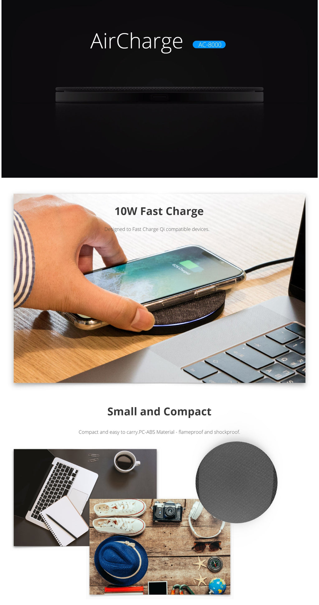 NNEDSZ Photofast AirCharge Qi Compatible 10W Fast Charge (SKU:AC8000)