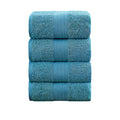 Linenland 4 Piece Cotton Bath Towels Set - Blue-0