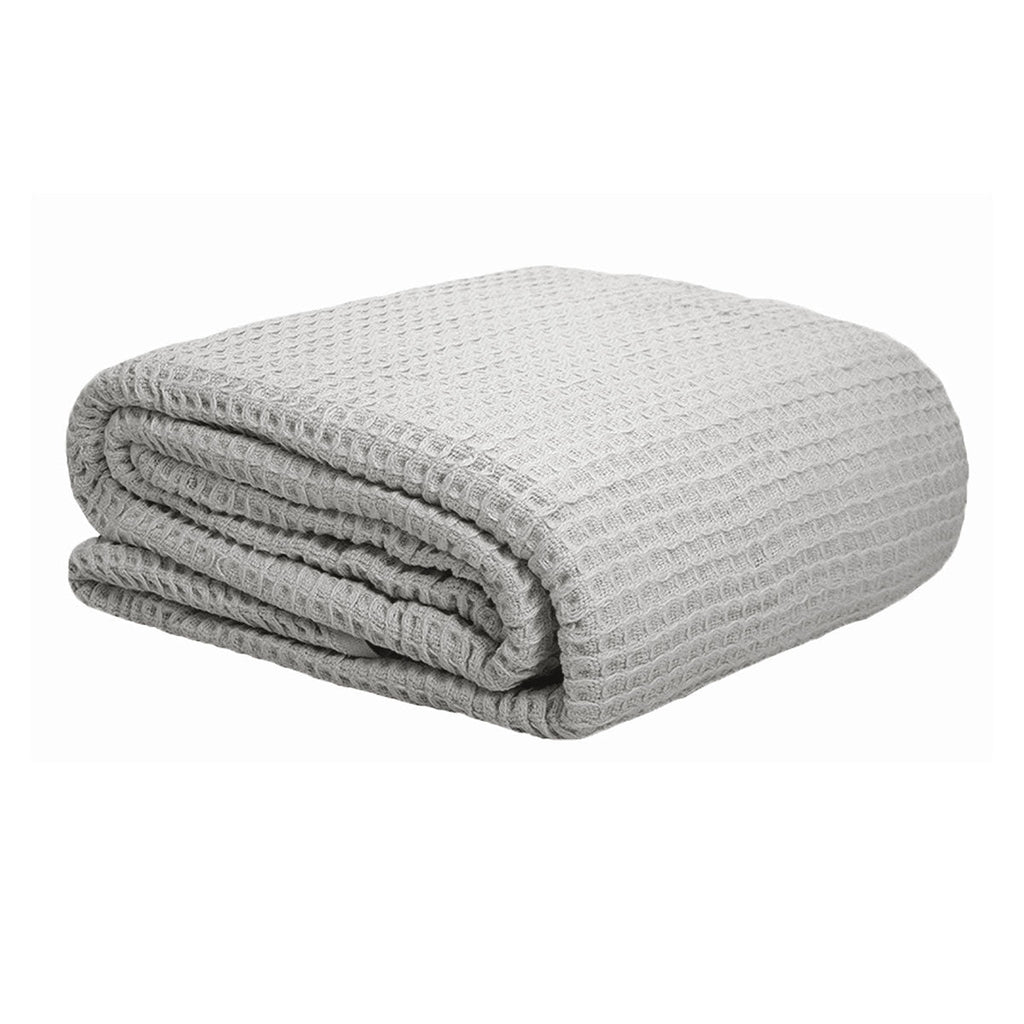 NNEDSZ Cotton Waffle Blanket Silver Single
