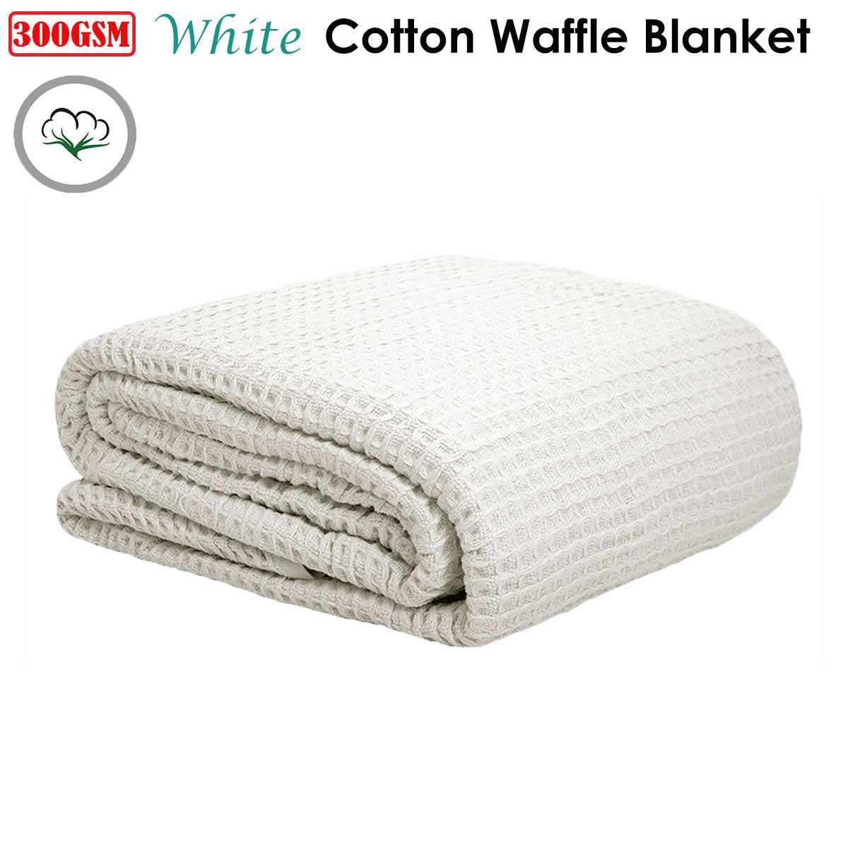 NNEDSZ Cotton Waffle Blanket White Single