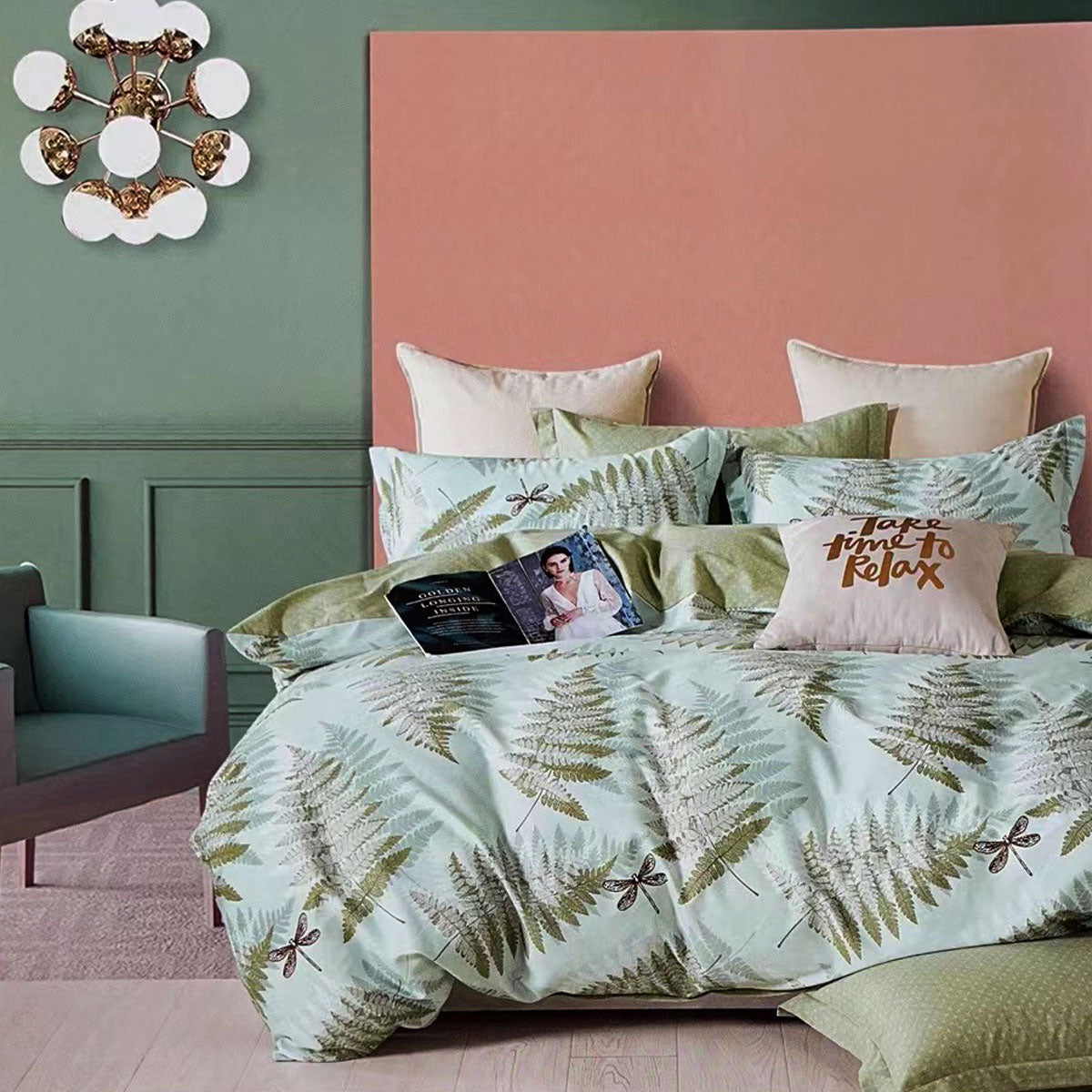 NNEDSZ Echuca House 100% Cotton Reversible Quilt Cover Set Queen
