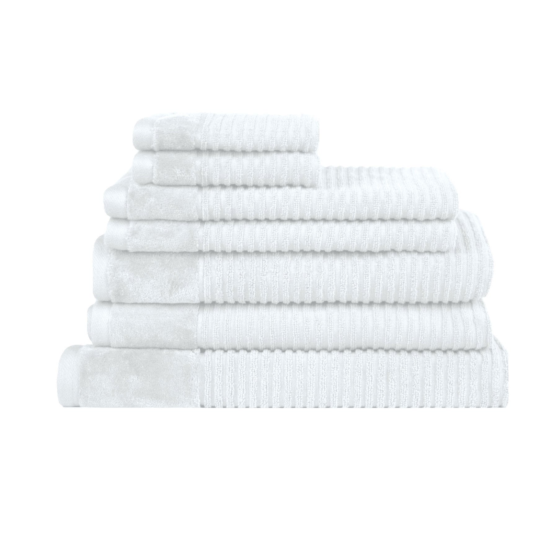 Royal Excellency 7 Piece Cotton Bath Towel Set - White-0