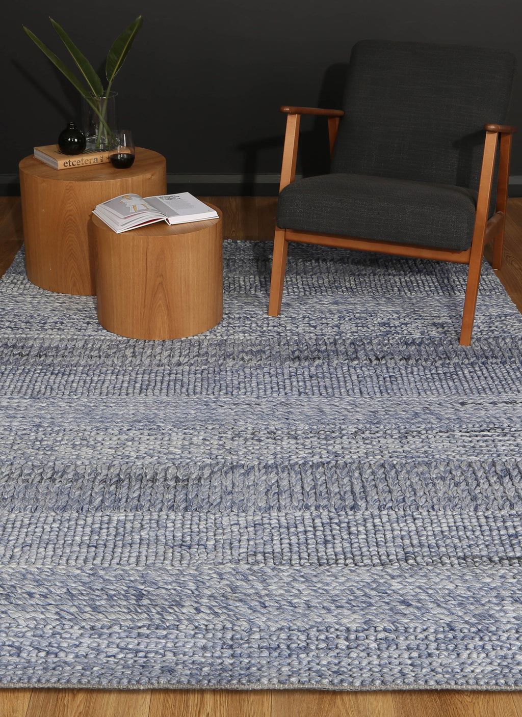 NNEDSZ Grace Blue Wool Blend Rug 160x230