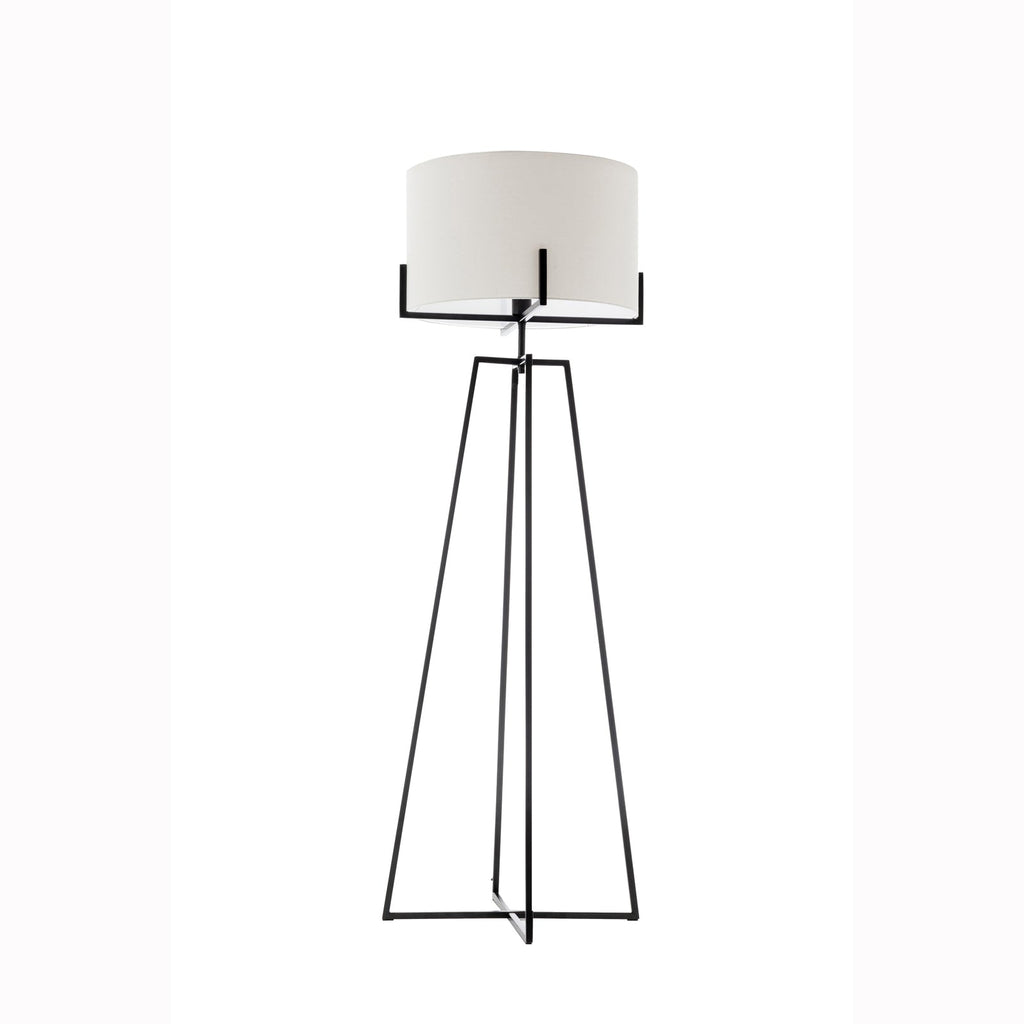 NNEDSZ Modern Dimmable Floor Lamp w/ Linen Shade Designer Lighting - Matte Black