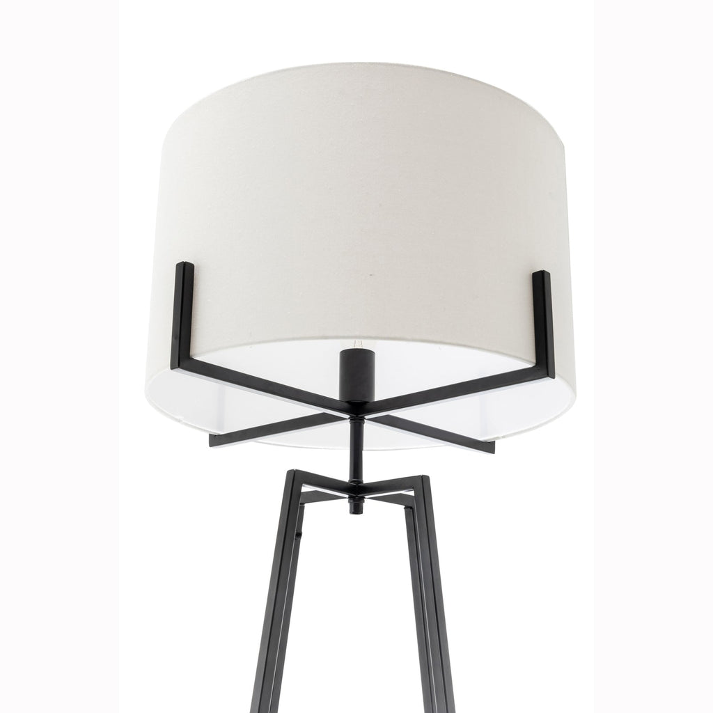 NNEDSZ Modern Dimmable Floor Lamp w/ Linen Shade Designer Lighting - Matte Black