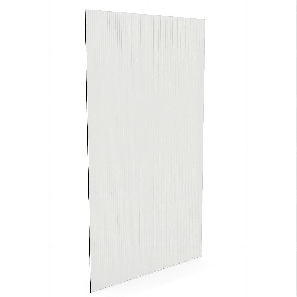 NNEDSZ 90cm Reeded Single Shower Glass Screen with Gunmetal Wall Channel